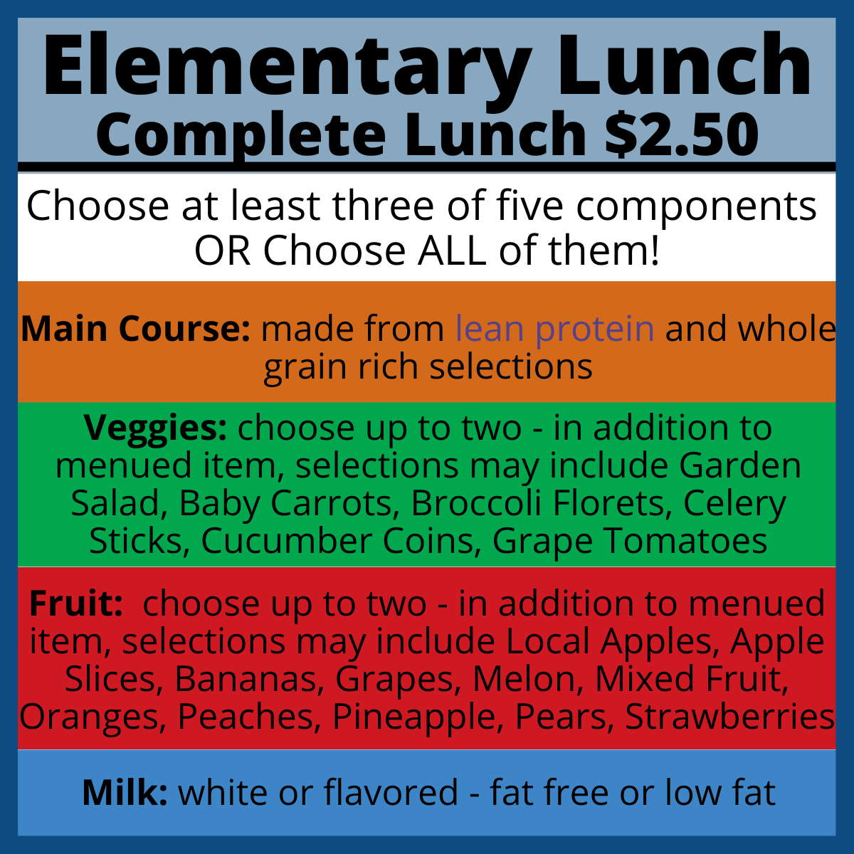 Click to open Elementary Complete Lunch description