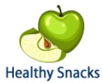 Healthy Snacks Button Image with Green Apple